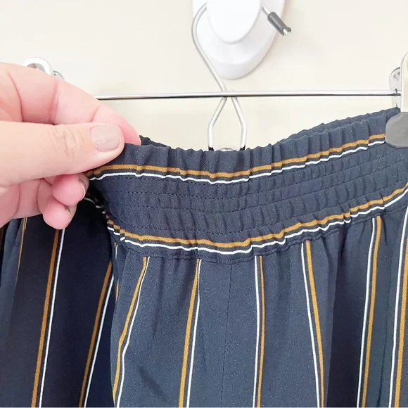 Lafayette 148 New York Hester Striped Wide-Leg Trouser Pant Navy Blue M - Picture 6 of 13